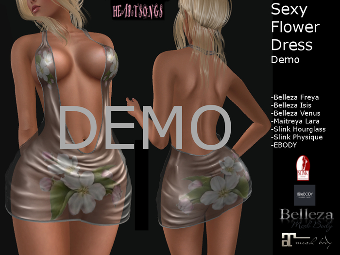 HEARTSONGS- SEXY FLOWER DRESS DEMO