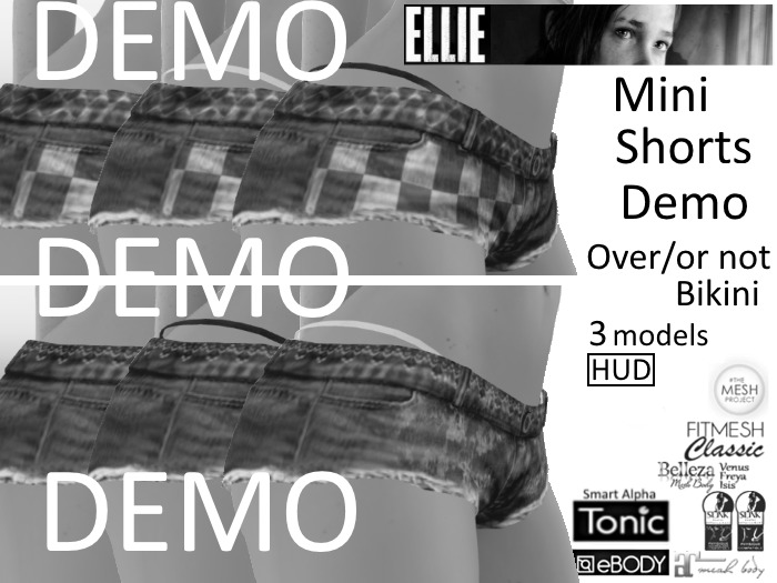 ELLIE Mini Shorts Over Bikini DEMO