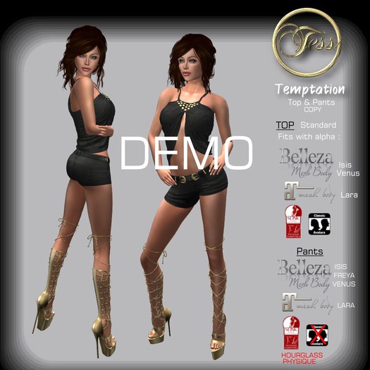 Tess : TEMPTATIONS Short & Top Mesh DEMO