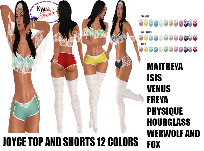 Kyarafashion Joyce Top Lace and Shorts Fitmesh Hud 12 Options