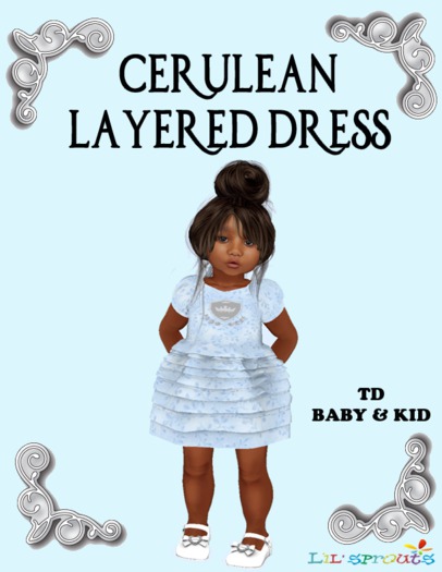 CERULEAN LAYERED DRESS BOXED
