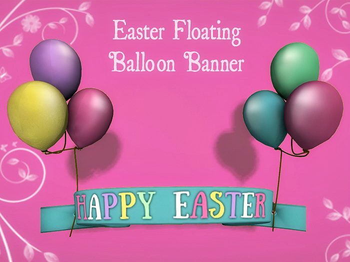 Happy Easter Balloon Mesh Banner (mod/copy)