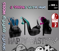 .: MB :.  cute Bunny Mules BLACK  w/HUD