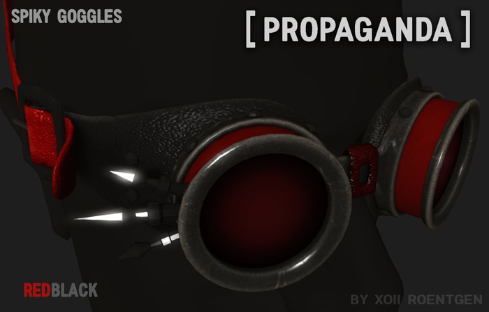 Second Life Marketplace - [ PROPAGANDA ] Spiky Goggles RedBlack