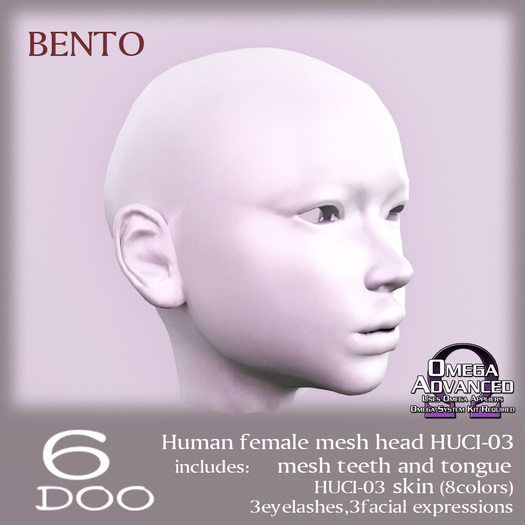 Second Life Marketplace - *6DOO* bento Human mesh head HUCI-03