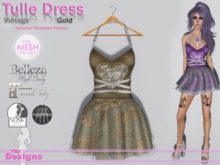 Tulle Dress Vintage Gold
