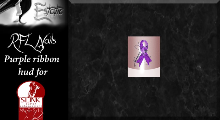 ~E~ RFL Purple Ribbon Nails - Slink HUD