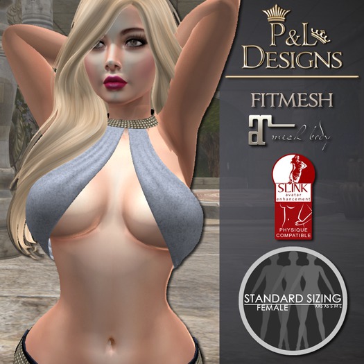 [P&L] - Bra Choker Top Single Blue Marble