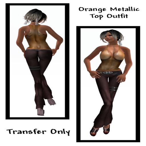 Orange Metallic Top Outfit