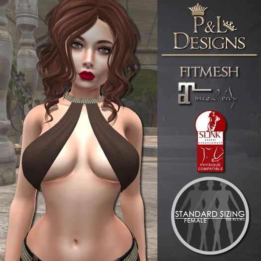 [P&L] - Bra Choker Top Single Dark Brown Pattern