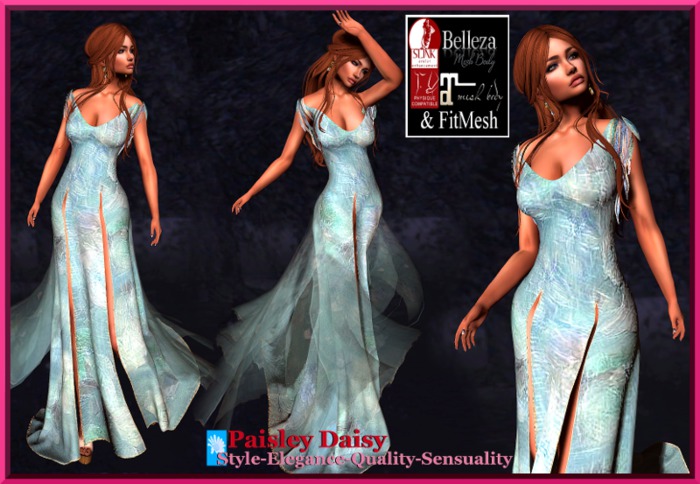 Paisley Daisy - Roses Dior Gown Teal Waters