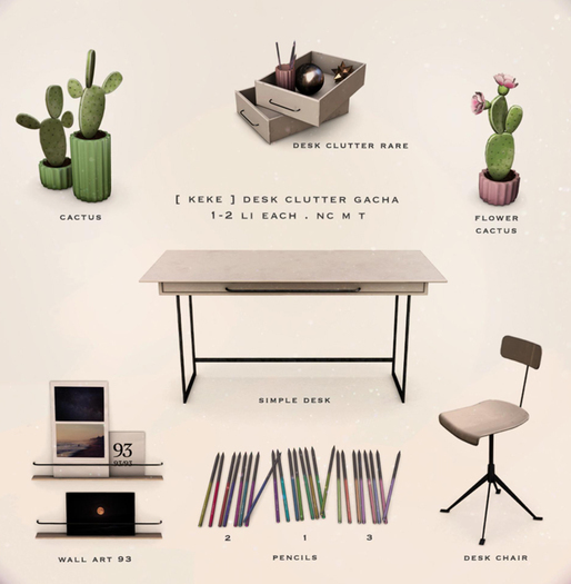 [ keke ] desk clutter RARE