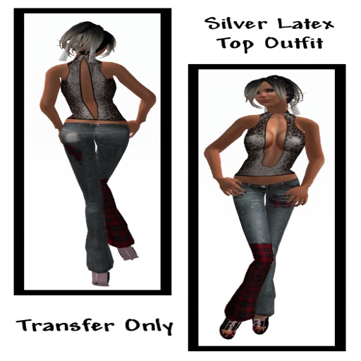 Silver Latex Top Outfit