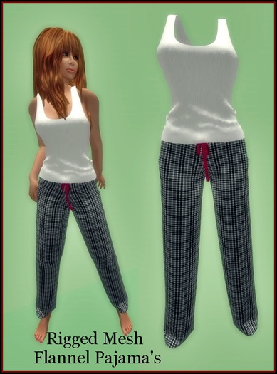 D-SIn Flannel Pajama's (Black Plaid)