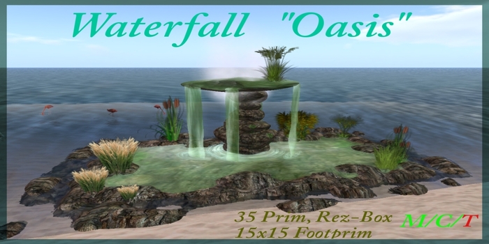  Free Freebie Gift Waterfall "Oasis" lake waterfall cave cavern grotto forest garden landscaping