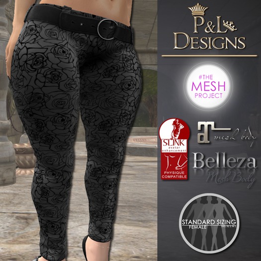 [P&L] - Low-Rise Fitted Pants Single Rose Grey