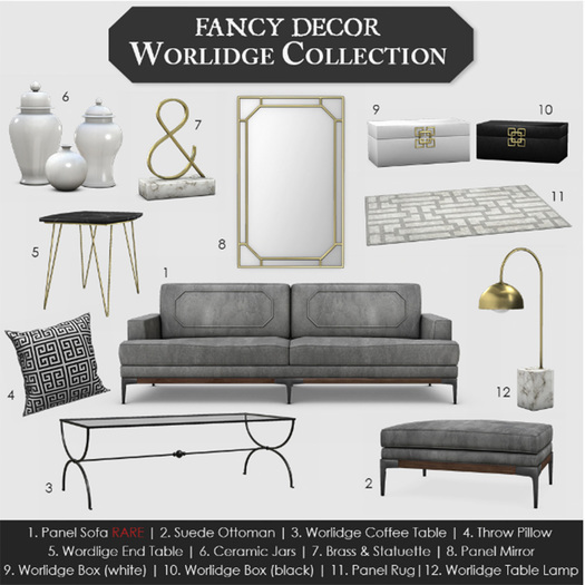 01 Fancy Decor: Panel Sofa RARE