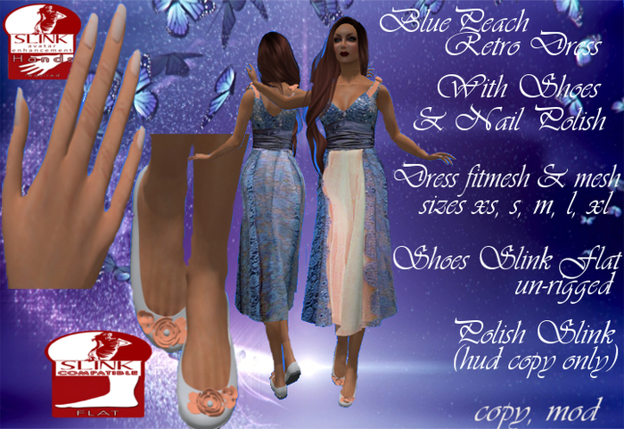 BluePeach Dress, Shoes, & Nails