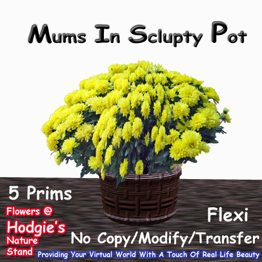 Hodgie's Flowers & Plants  --  Mums (Yellow) Flexi In Sculptie Pot  