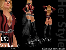 VALKYRIE Red and Black Stripe Burlesque Outfit