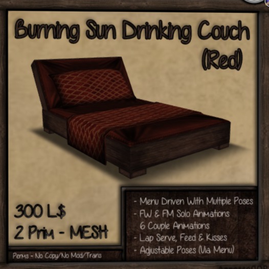 AccessoGOR - Burning Sun Drinking Couch Red