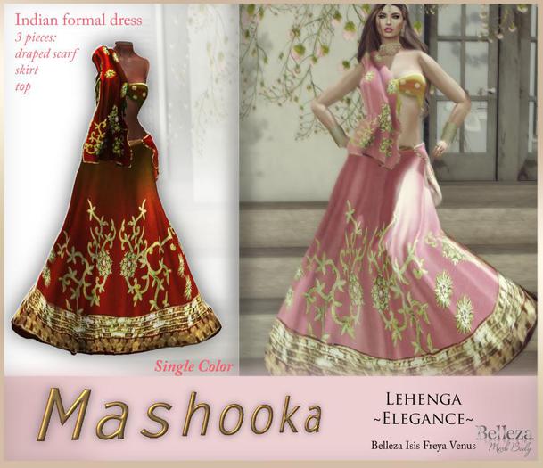 Mashooka~ Lehenga Elegance {Garden Red} /Belleza