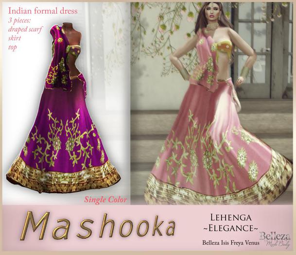 Mashooka~ Lehenga Elegance {Plum Olive} /Belleza