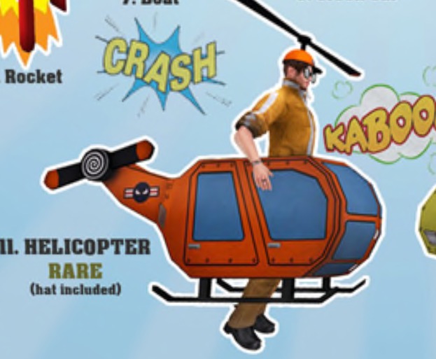 MadPea Cardboard Vehicle 11. Helicopter RARE