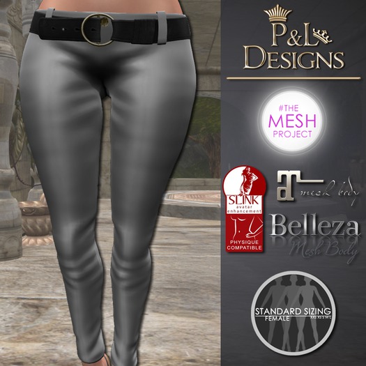 [P&L] - Low-Rise Fitted Pants Single Silk Grey