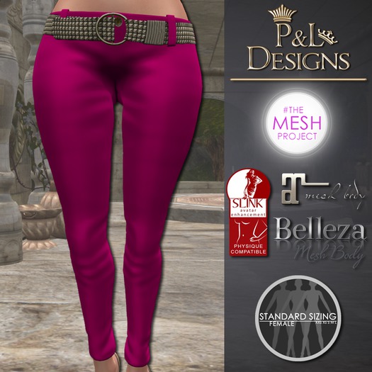 [P&L] - Low-Rise Fitted Pants Single Silk Pink