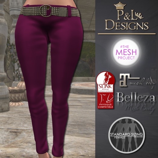 [P&L] - Low-Rise Fitted Pants Single Silk Pink Dark
