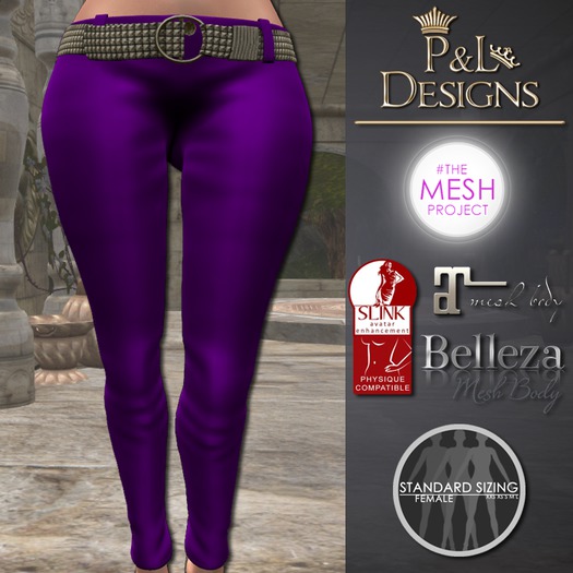 [P&L] - Low-Rise Fitted Pants Single Silk Purple