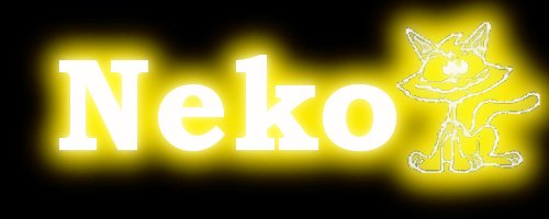 *** NEON NEKO SIGN WITH BLING EFFECT ***