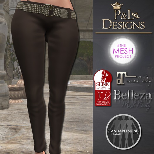 [P&L] - Low-Rise Fitted Pants Single Silk Brown