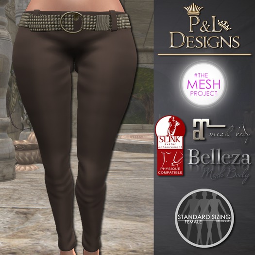 [P&L] - Low-Rise Fitted Pants Single Silk Brown Light