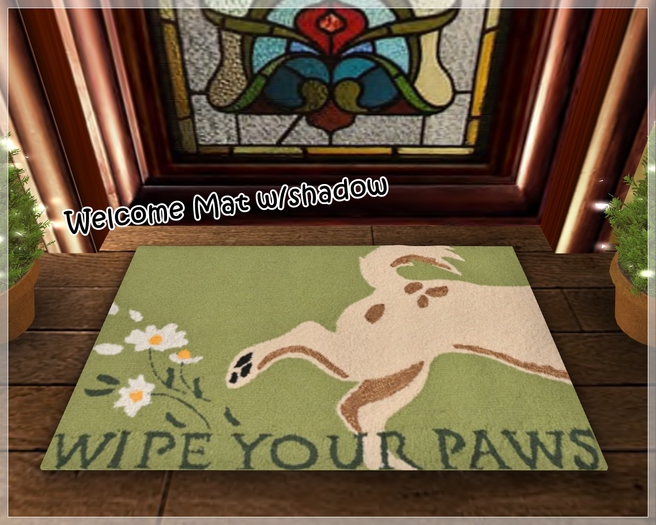 "Welcome Mat/Dog Paws" w/Shadow by Sej