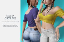 RIOT / Cecelia Crop Tee - Fatpack | Maitreya/ Belleza/ Slink/ TMP