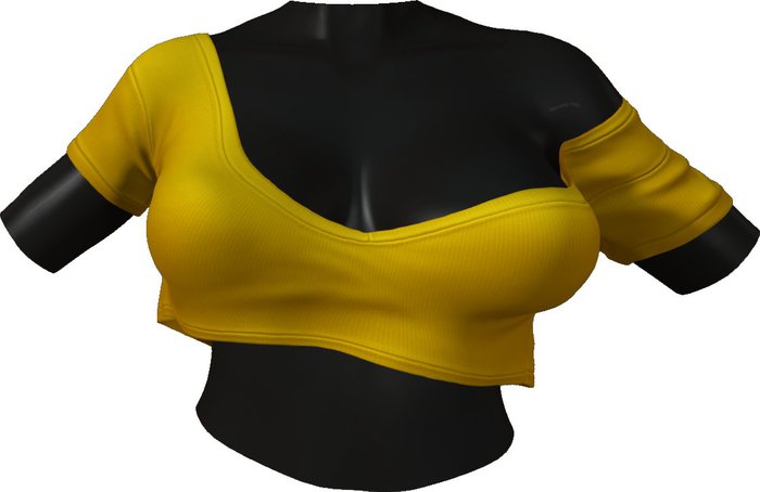 RIOT / Cecelia Crop Tee - Goldenrod | Maitreya/ Belleza/ Slink/ TMP