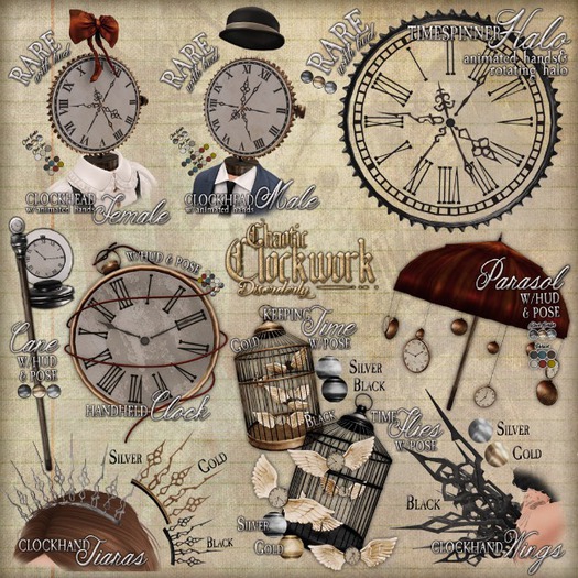 DISORDERLY. / CHAOTIC CLOCKWORK / KEEPING TIME / SILVER