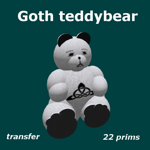 Goth Teddybear (small) - secondhand