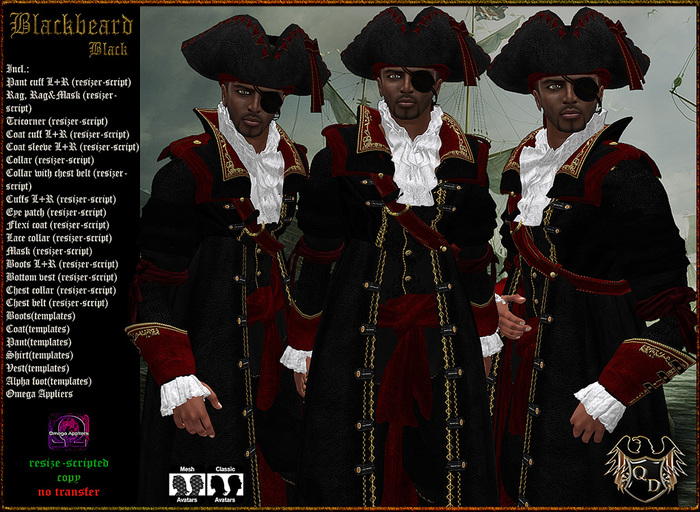 Blackbeard black/red/gold (Incl. Omega)