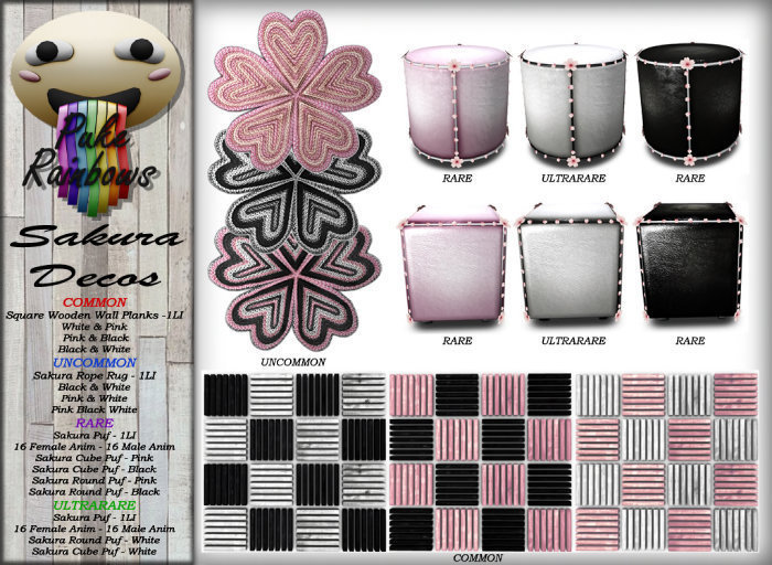 [PR] Sakura Cube Puf - Black <<RARE>>