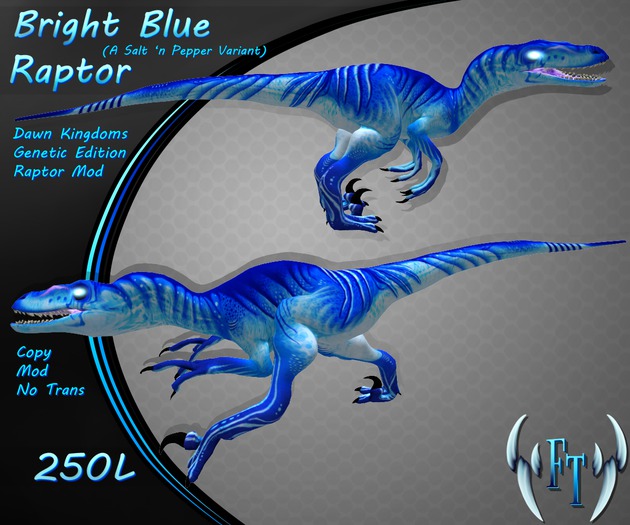^v~Frosted Teeth~v^ Bright Blue Raptor Mod
