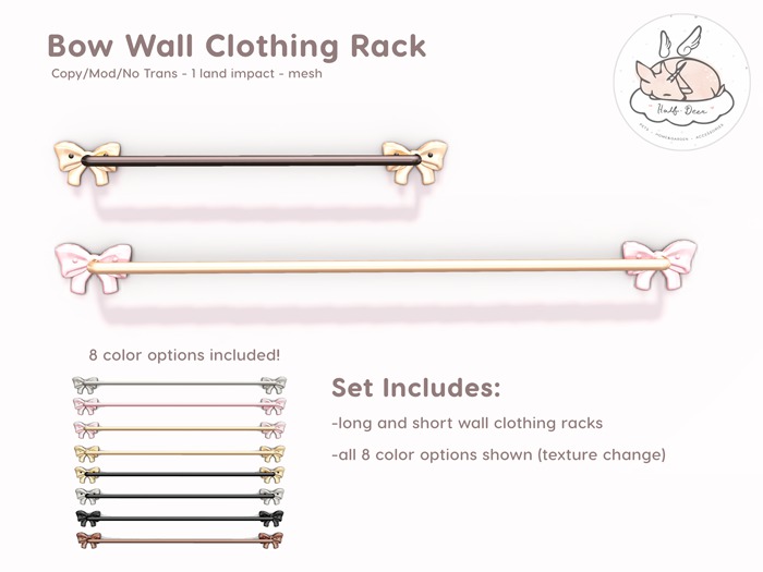 +Half-Deer+ Bow Wall Clothes Rack [set of 8 colors]