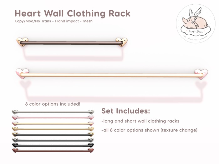 +Half-Deer+ Heart Wall Clothes Rack [set of 8 colors]