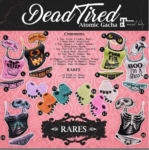 .Atomic. Gacha_ Deaad Tired_Sleep Mask - Purr Evil