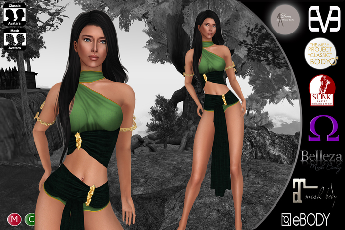 C&N kajira Dress Arella Green