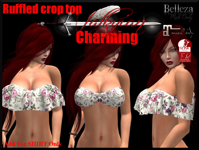 ~Valkyrian~ "Charming" Ruffled CropTop  (BOXED)