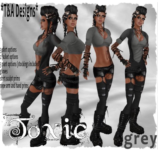 *T&A Designs* TOXIC grey outfit and accessories *TD*