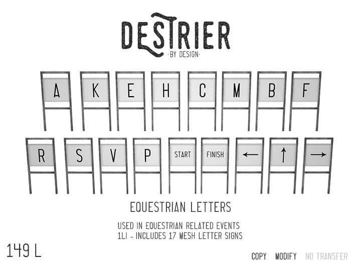 Destrier by Design - Equestrian Letters